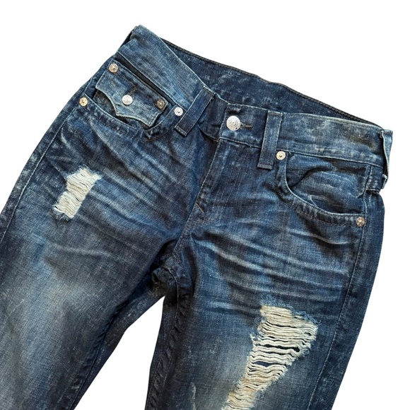 True Religion Straight w/Flaps Zipper Pocket
Ripped Jeans, Sz 30 Waist - Picture 11 of 16
